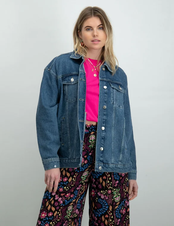 Colourful Rebel Paige patch denim jacket WO114033