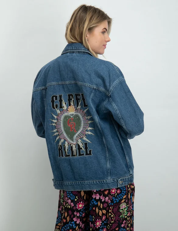 Colourful Rebel Paige patch denim jacket WO114033