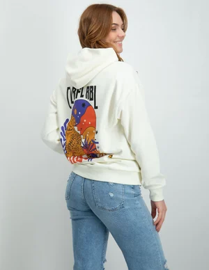 Colourful Rebel Panther moon clean hoodie WH114241