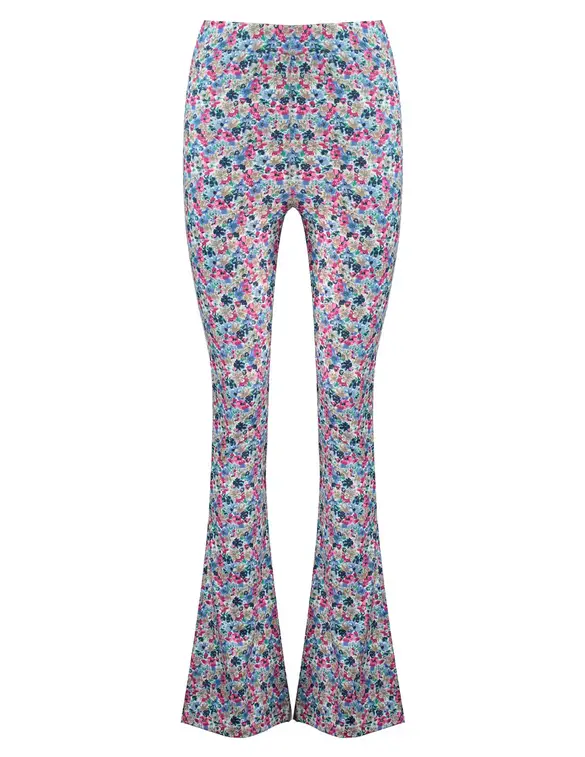 Colourful Rebel Peached flare pants Small Flower