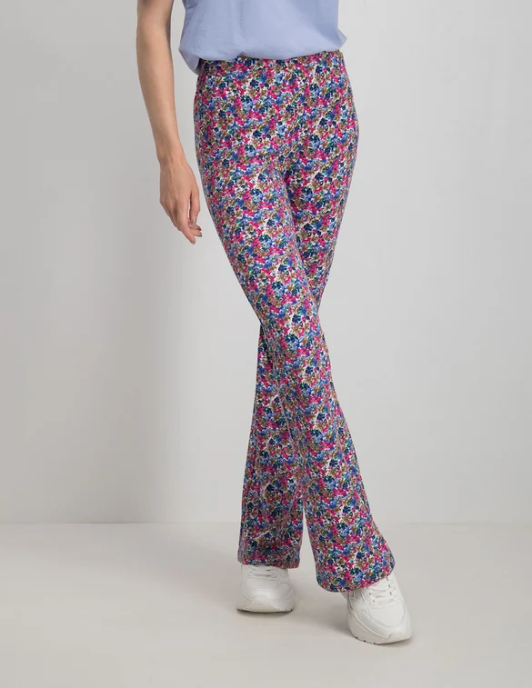 Colourful Rebel Peached flare pants Small Flower