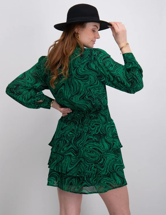 Colourful Rebel Sacha liquid paint mini shirt dress WD114046