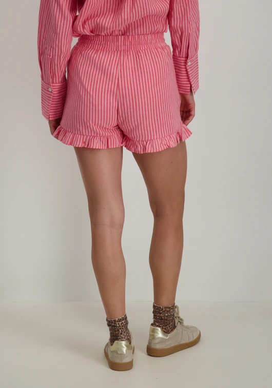 Colourful Rebel Sensa Striped Ruffle Short WS116919