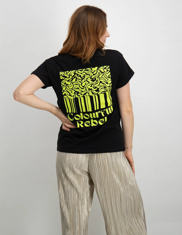 Colourful Rebel Striped Waves Boxy Tee WT115355