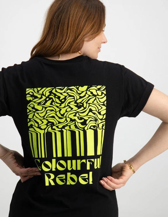 Colourful Rebel Striped Waves Boxy Tee WT115355