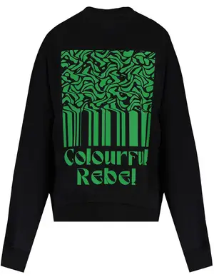 Colourful Rebel Striped Waves Drppd Shldr sweat WS415358