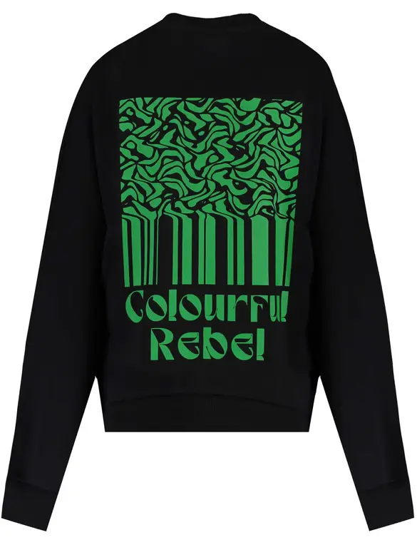 Colourful Rebel Striped Waves Drppd Shldr sweat WS415358