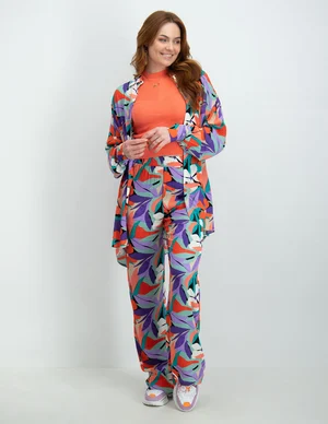 Colourful Rebel Talia big flower oversized boyfriend blouse WB114136