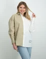 Colourful Rebel Talia two tone oversized boyfriend blouse WB114167