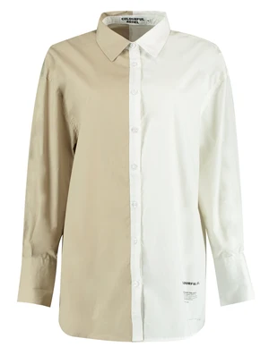 Colourful Rebel Talia two tone oversized boyfriend blouse WB114167