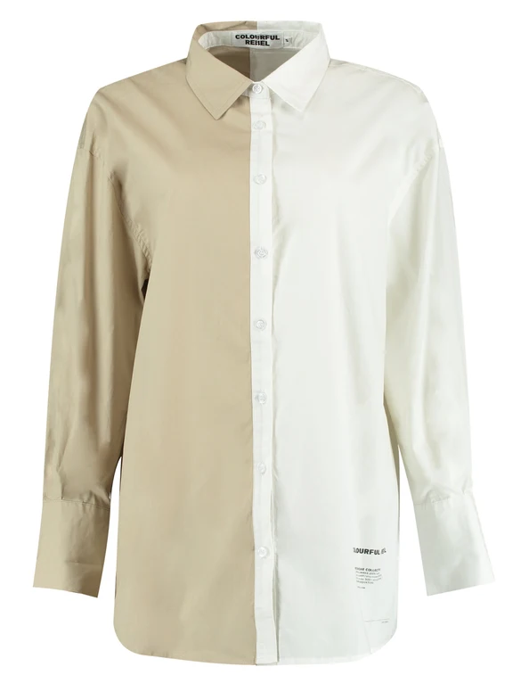 Colourful Rebel Talia two tone oversized boyfriend blouse WB114167