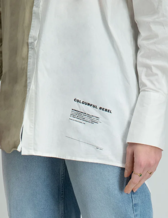Colourful Rebel Talia two tone oversized boyfriend blouse WB114167