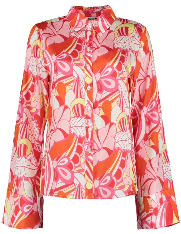 Colourful Rebel Tia Big Flower Kimono Sleeve Blouse WB114520