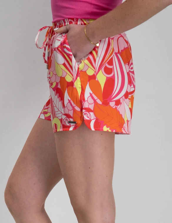 Colourful Rebel Tilly Big Flower Slit Short WS114519