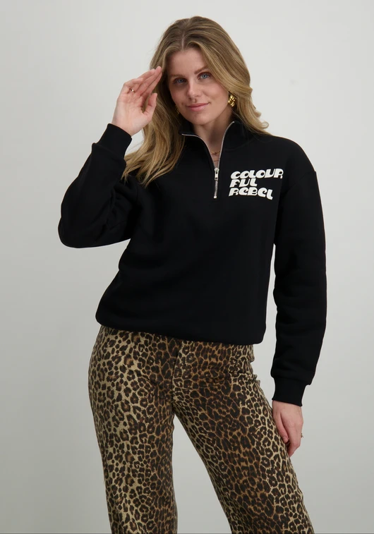 Colourful Rebel uni logo relaxed zip sweat WS416355