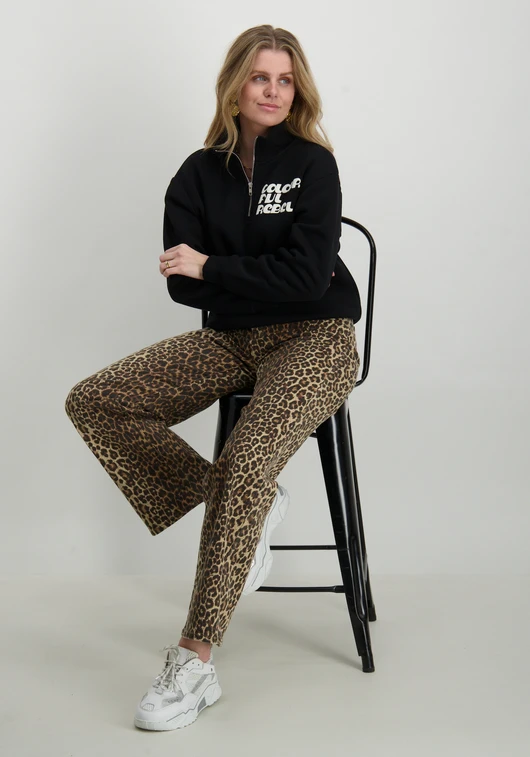 Colourful Rebel uni logo relaxed zip sweat WS416355