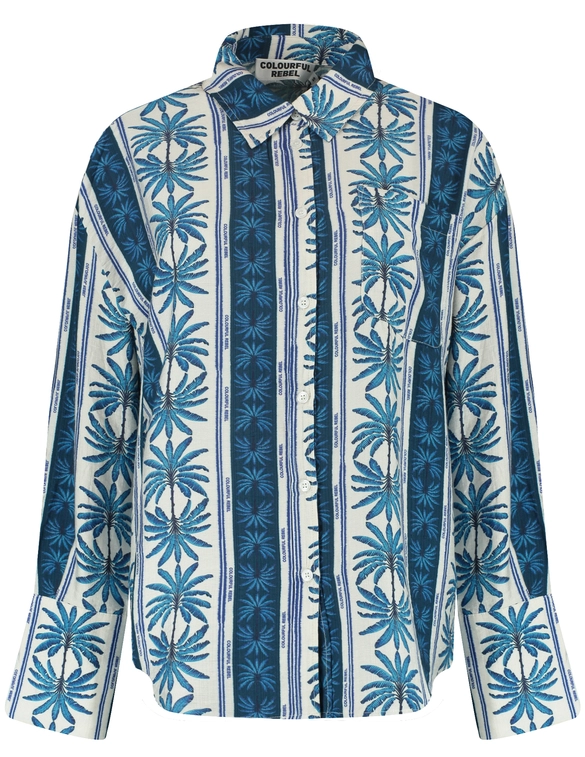 Colourful Rebel Vicky Palm Dropped Shoulder Blouse WB116941