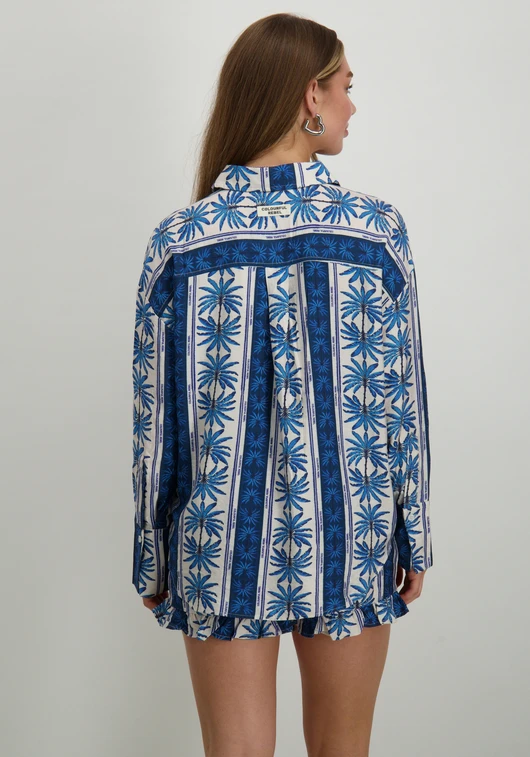 Colourful Rebel Vicky Palm Dropped Shoulder Blouse WB116941