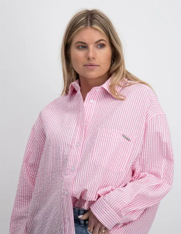 Colourful Rebel Vicky Striped Dropped Shoulder Blouse WB115435