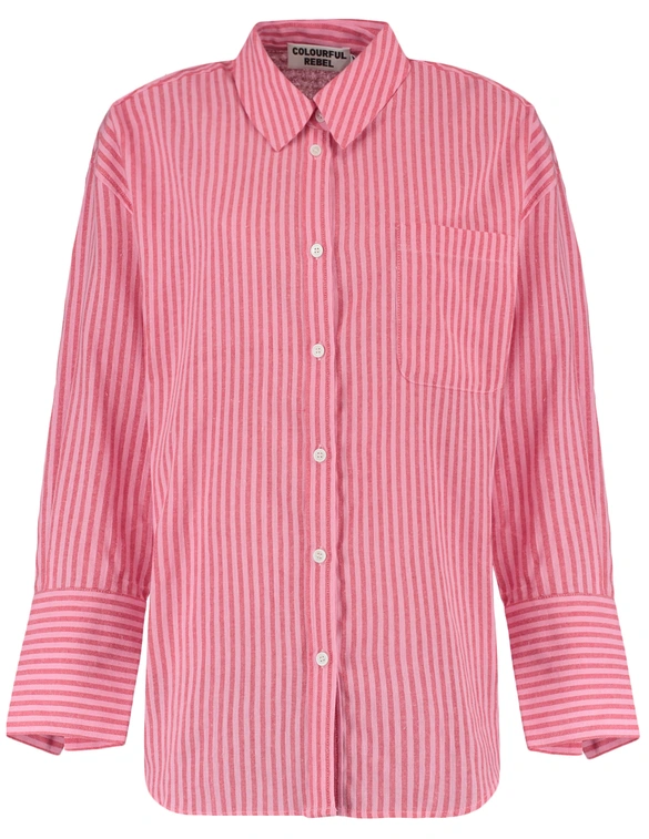 Colourful Rebel Vicky Striped Dropped Shoulder Blouse WB116918