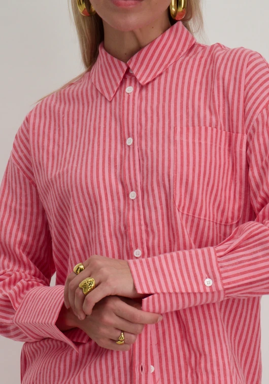 Colourful Rebel Vicky Striped Dropped Shoulder Blouse WB116918