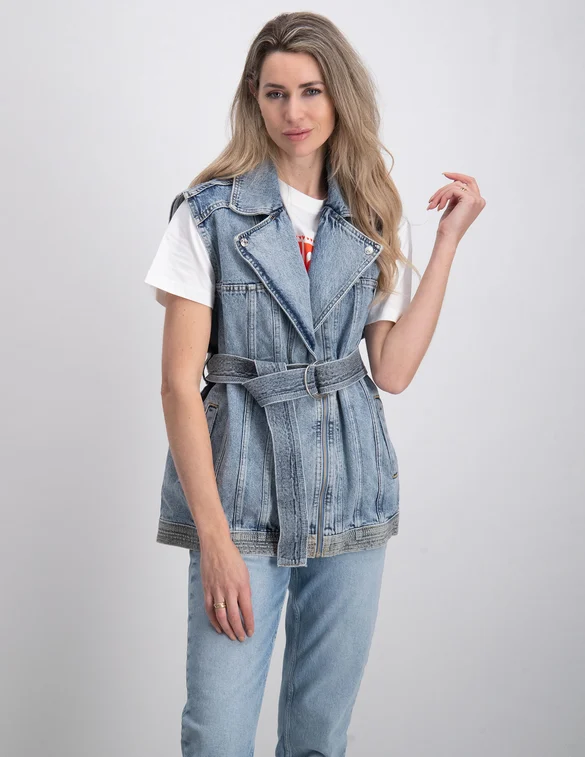Colourful Rebel Yalou denim gilet WJ114121