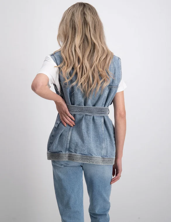 Colourful Rebel Yalou denim gilet WJ114121
