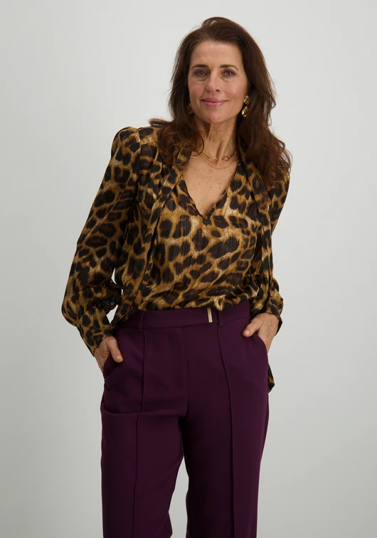 Geisha Animal print blouse 43881-26