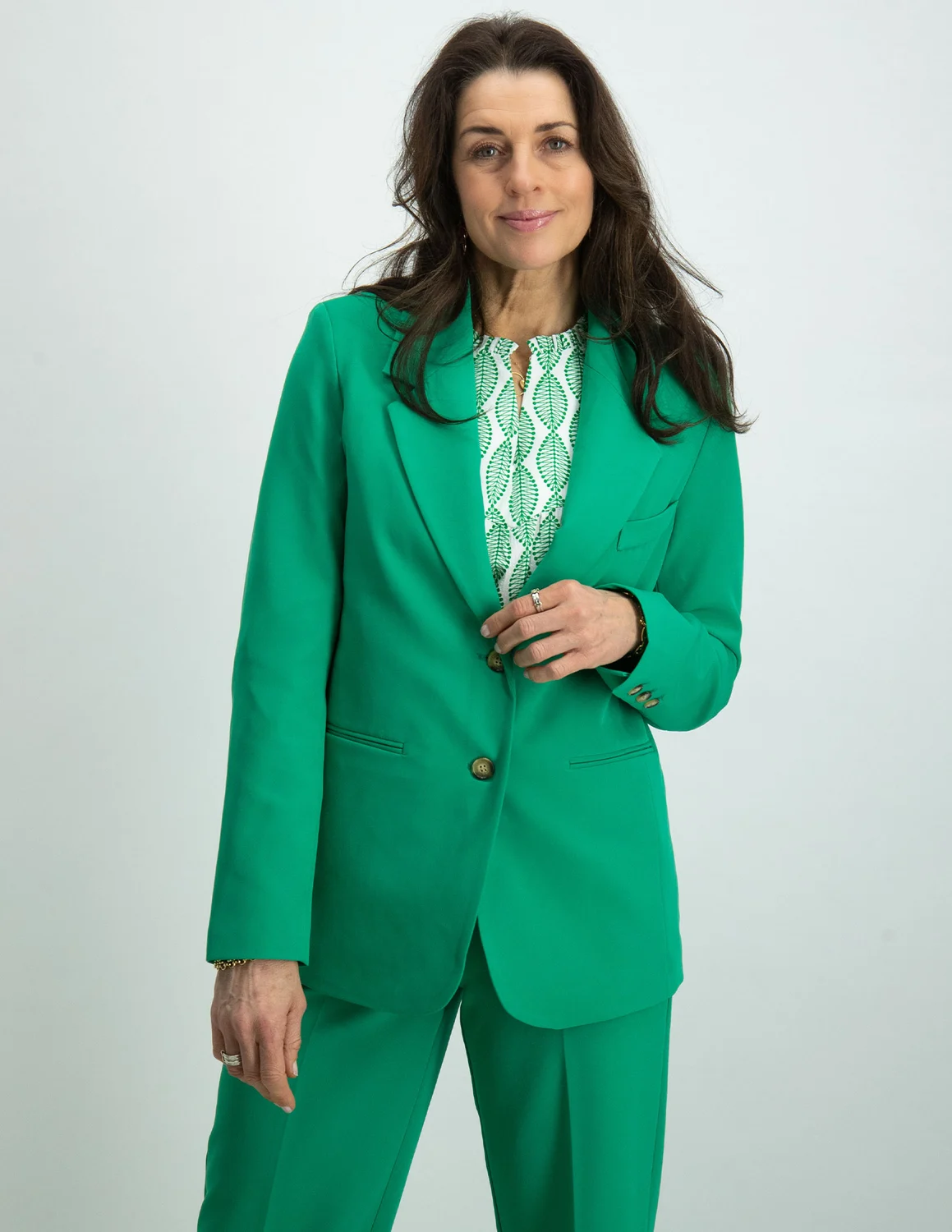 Zo snel als een flits Staren Bewijs Geisha Blazer solid 35087-32 licht groen kopen bij The Stone