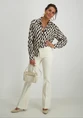 Geisha Blouse AOP bi-color 53163-70