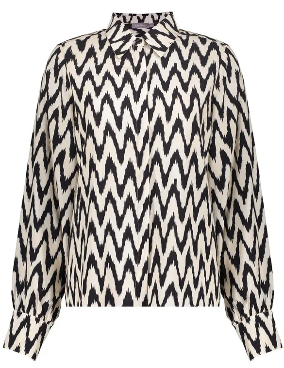 Geisha Blouse AOP bi-color 53163-70