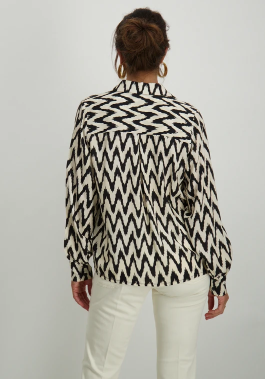 Geisha Blouse AOP bi-color 53163-70
