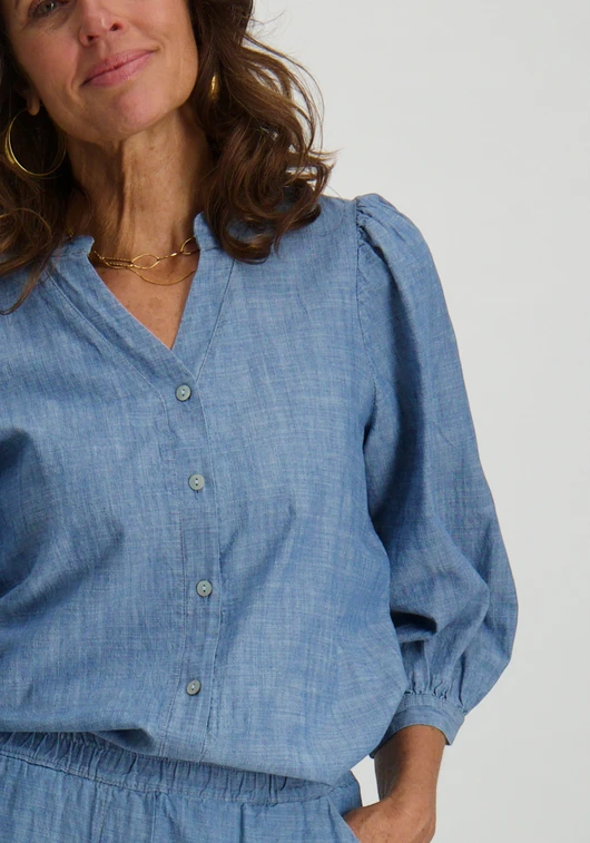 Geisha Blouse chambray 53164-70