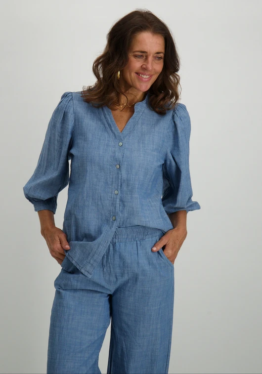 Geisha Blouse chambray 53164-70