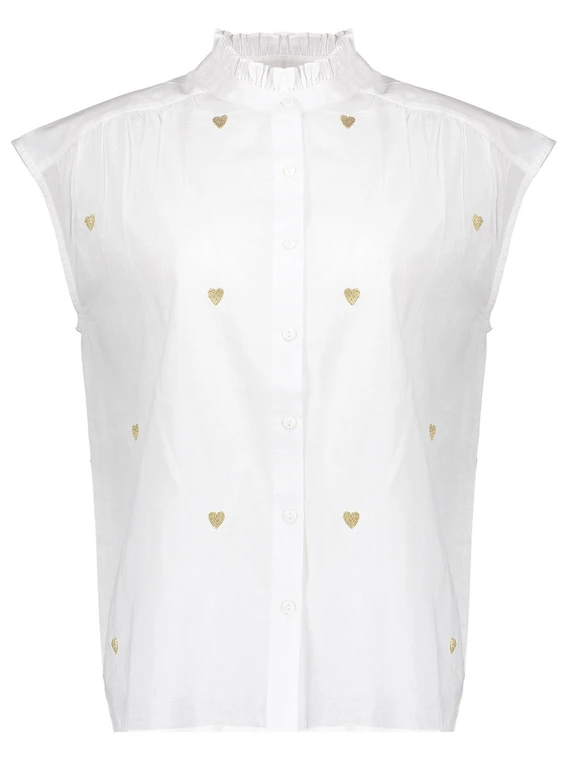 Geisha Blouse lurex hearts 53341-81
