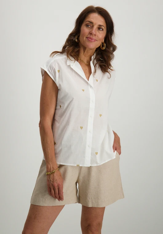 Geisha Blouse lurex hearts 53341-81