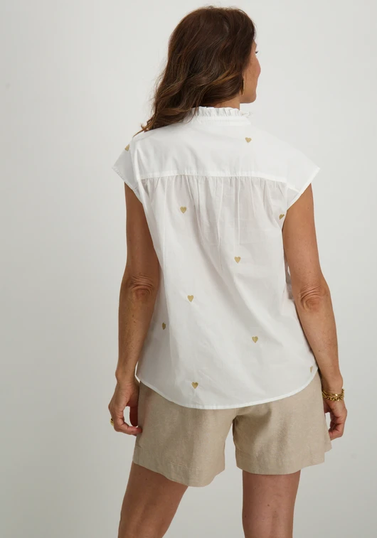 Geisha Blouse lurex hearts 53341-81