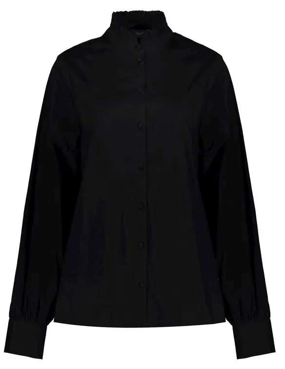 Geisha Blouse poplin stretch with ruffle 23595-26