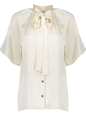 Geisha BLouse satin with bow 53072-14