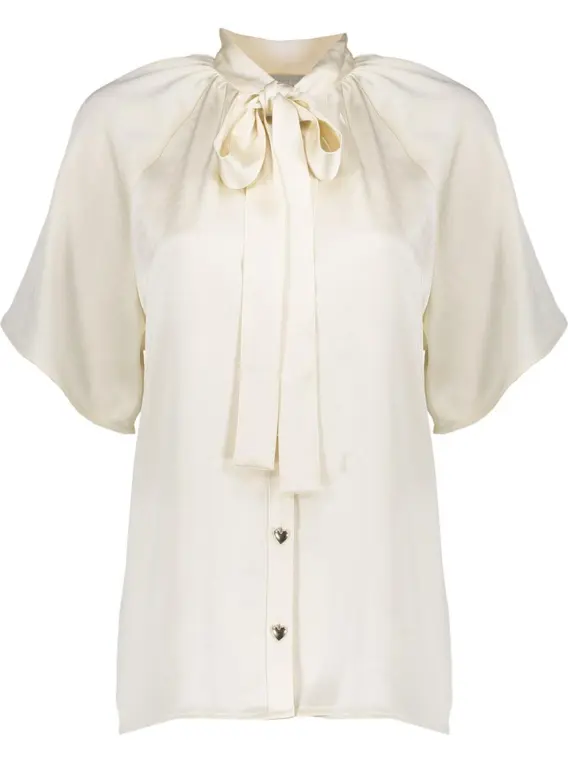 Geisha BLouse satin with bow 53072-14