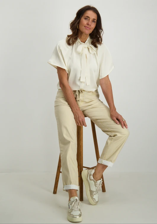Geisha BLouse satin with bow 53072-14