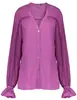 Geisha Blouse solid with lace tape 33182-70