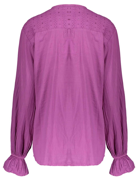 Geisha Blouse solid with lace tape 33182-70