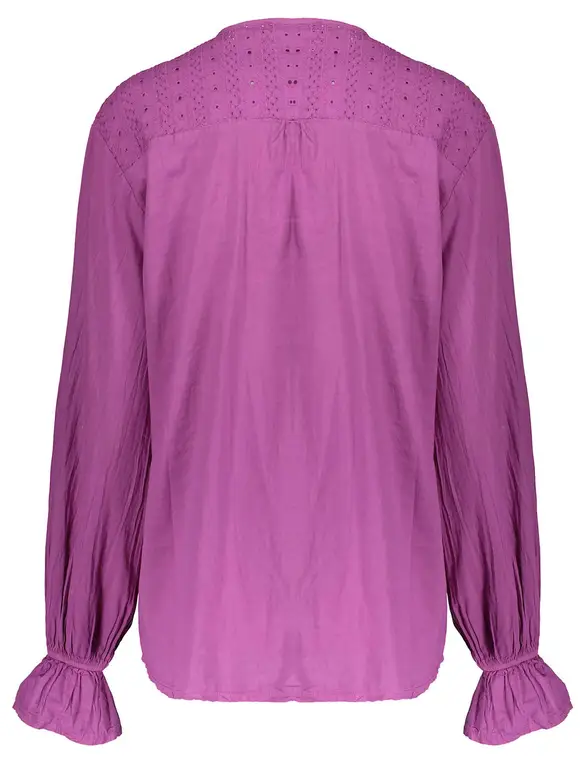 Geisha Blouse solid with lace tape 33182-70