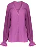 Geisha Blouse solid with lace tape 33182-70