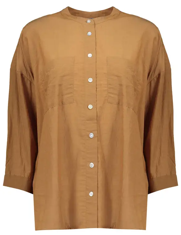 Geisha Blouse solid with pocket 23111-81