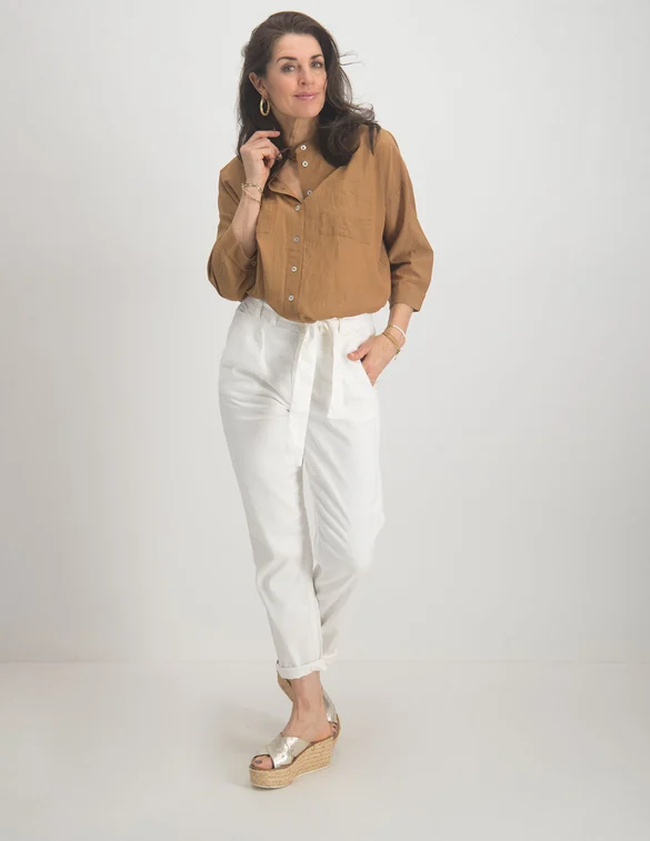 Geisha Blouse solid with pocket 23111-81