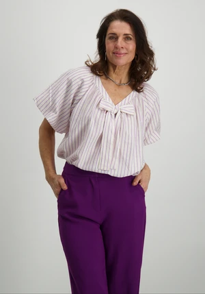Geisha Blouse stripes with bow 53062-14