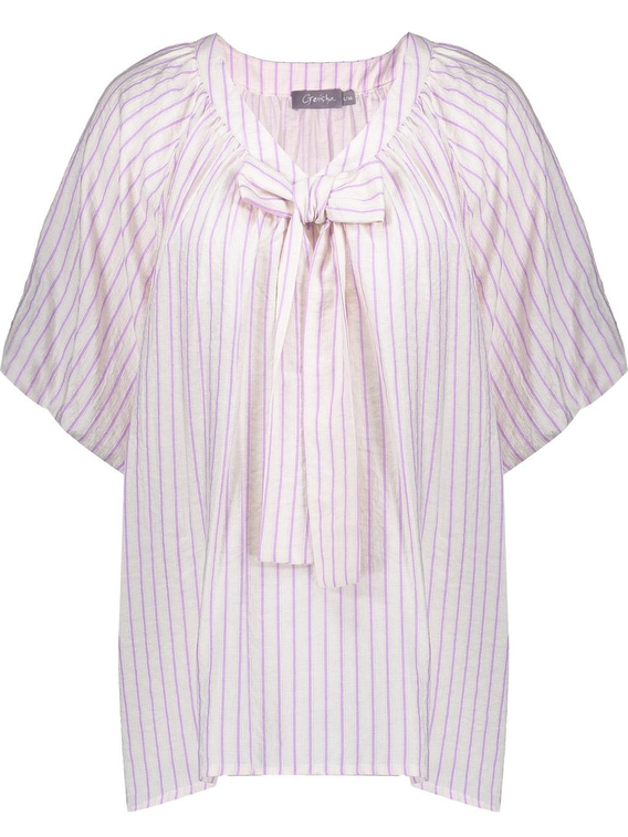 Geisha Blouse stripes with bow 53062-14