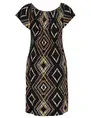 Geisha Dress elastic neck AOP 37053-60 MAY
